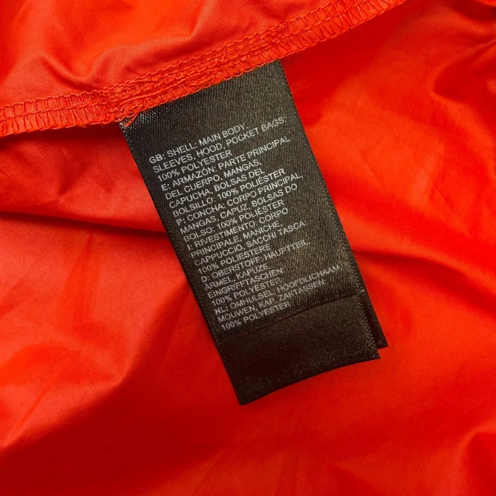 The North Face Boys XL 18/20 Red Orange Scribble Print Hooded Windbreaker Jacket